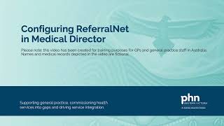 Secure Messaging - Configuring ReferralNet in Medical Director