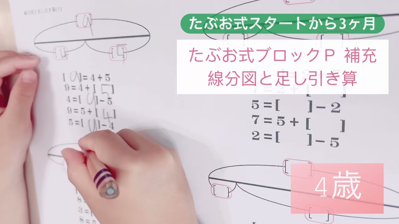 ◇4歳娘くもん算数Aへ。たぶお式ブロックP補充スタート | 5歳娘の