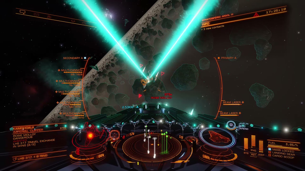 Elite Dangerous - My Federal Corvette Versus Three Medium Ships Pirate Wing