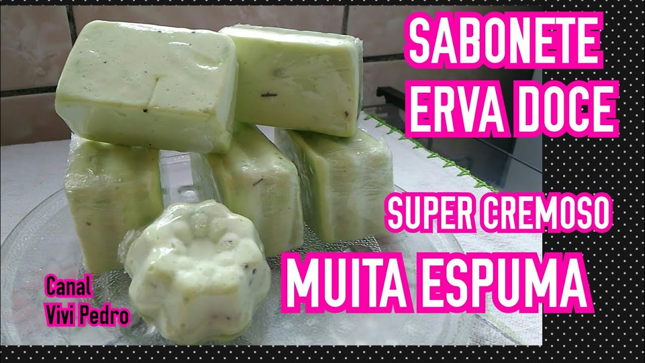 SABONETE ESPUMANTE DE ERVA DOCE CREMOSO EM BARRA