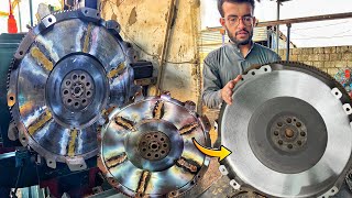 Amazing Repairing Cracked Flywheel of Semi Truck || Ремонт маховика грузовых прицепов
