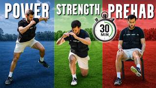30 min Football Specific Bodyweight Workout | Plyos, Prehab, Mobility, + Strength