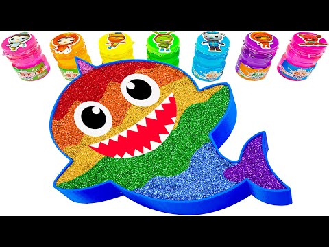 Satisfying Video l Mixing All My Slime Smoothie In Rainbow Baby Shark Bath Cutting ASMR | By YoYo