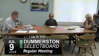 Dummerston SB Mtg 7/9/18