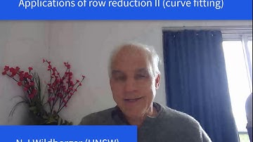 Applications of row reduction (curve fitting) | Linear Algebra MATH1141 | N J Wildberger