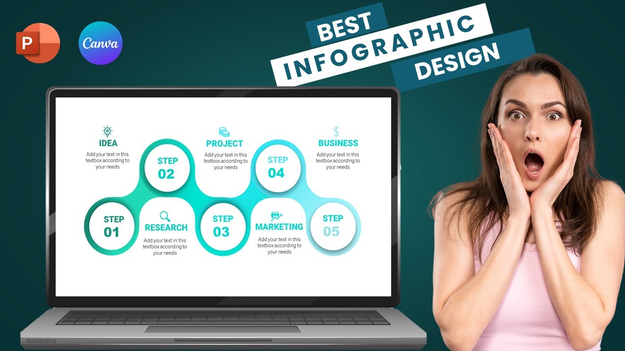 5 Step animated infographic tutorial in PowerPoint | 🔥 Step by step ...