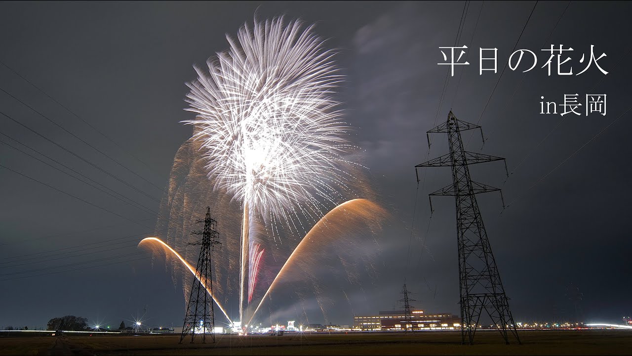 長岡花火 2025 11月に上がった平日の花火 in長岡【花火打上は嘉瀬煙火工業