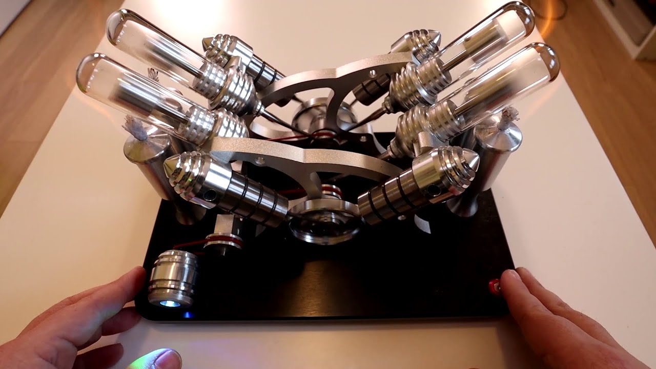 Moteur Stirling V4 : vitesse supérieure !