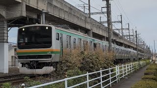 E231系1000番台.U-591編成が普通.上野行きとして小山〜間々田間を通過するシーン‼️