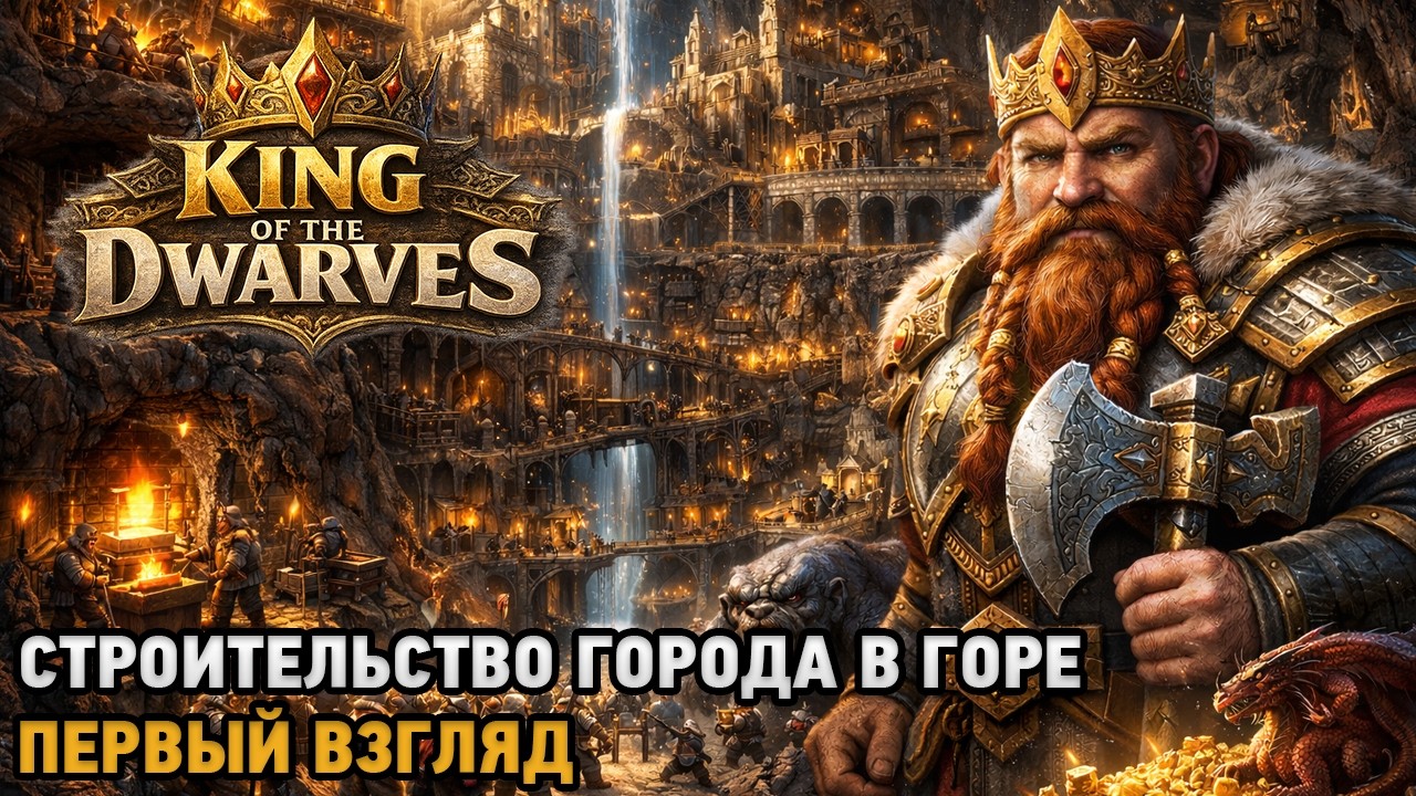 King of the Dwarves # Строительство города в горе ( первый взгляд )