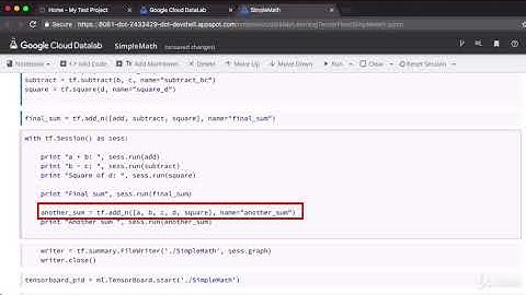 TensorFlow and the Google Cloud ML Engine for Deep Learning : Lab: Simple Math Operations