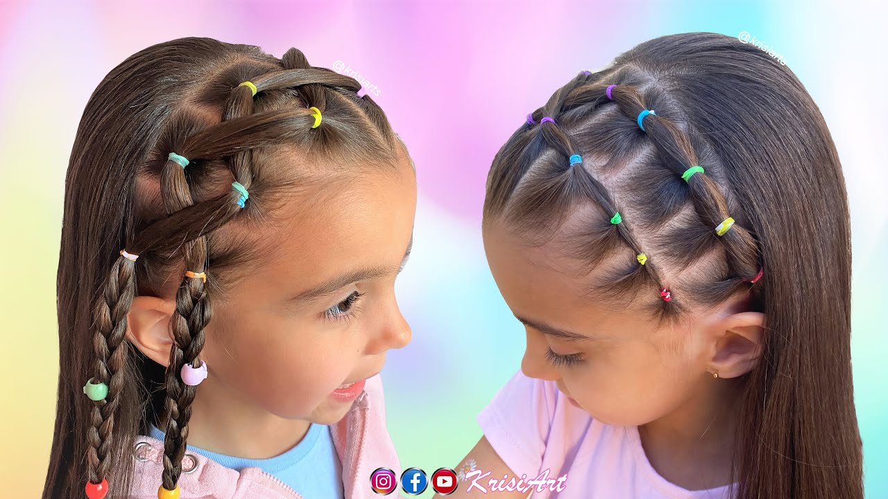 2 #PEINADOS para NIÑAS con cabello largo. No creeras que FÁCILES y RÁPIDOS!