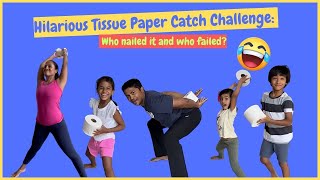 Hilarious Family Tissue Paper Challenge - Who&#39;s Got the Best Catch?