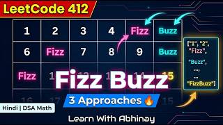 LeetCode 412 Fizz Buzz | 3 Approaches Hindi Solution | DSA Math