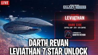 Celebrity Darth Revan's Leviathan Unlock LIVE - Dark Sovereign Fleet Mastery 7 Star Unlock - Grand Arena Wealth