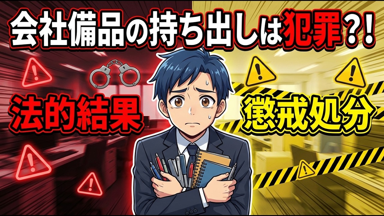 会社の備品持ち帰りは違法？窃盗罪や懲戒処分のリスクと対処法