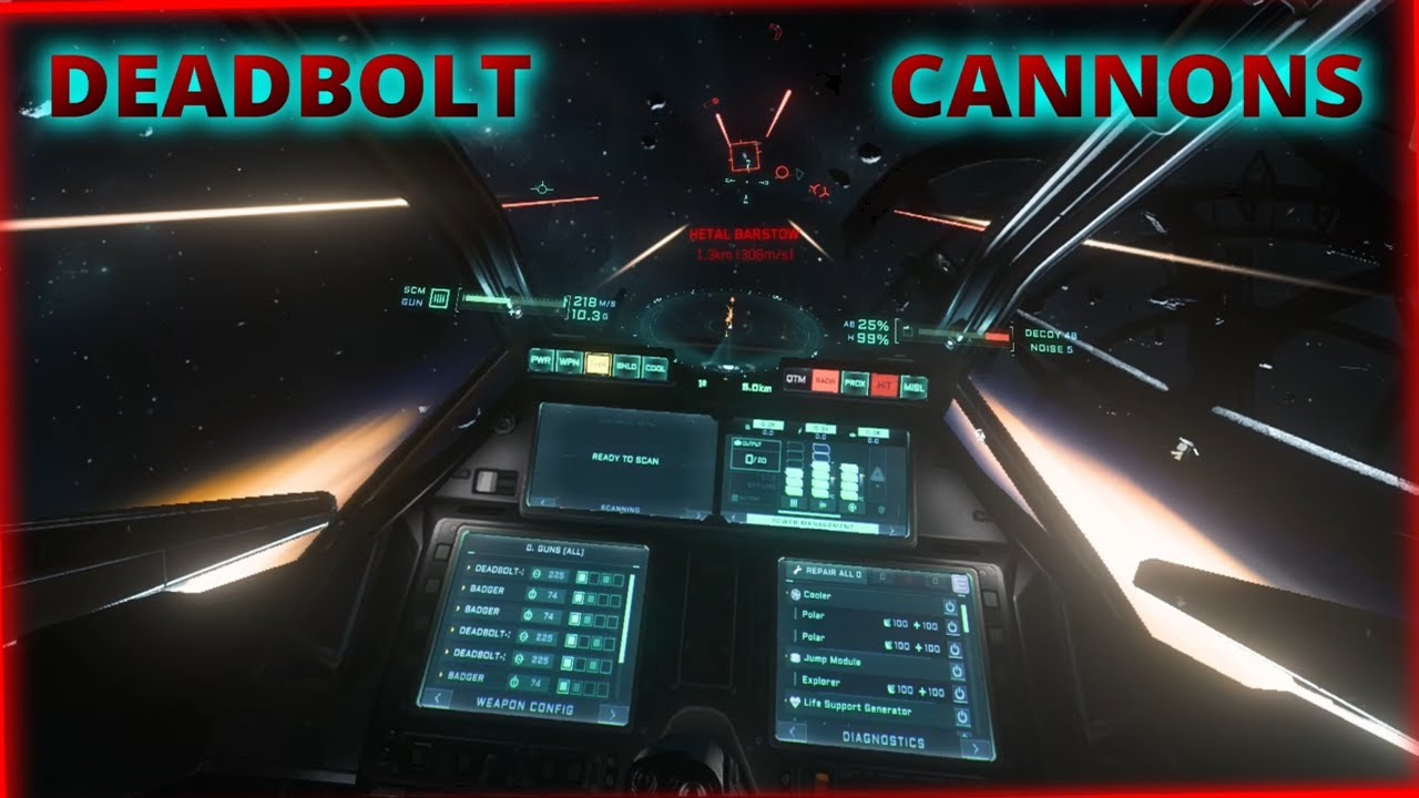 Star Citizen - Deadbolt Cannons Are Powerful ! - Alpha LIVE 4.5