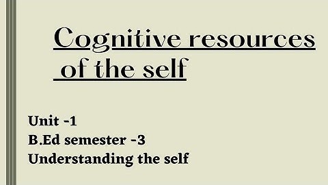 Cognitive resource of the self explained in Telugu