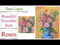 Pointillist Style Roses - Time Lapse