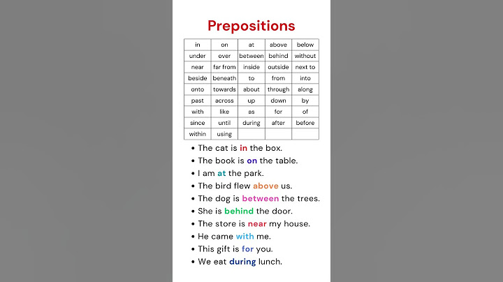 English Prepositions and Example Sentences: Sentences Using "In," "On," "At, "For", "During" & More