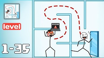 Maze Skip Work - Gameplay Walkthrough Levels 1-30 - Funny Stickman Brain Puzzle Game