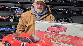 Vintage tamiya ta04 ferrari 360 mondena challenge reveiw and run