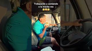 Cuando no te queda tiempo para comer#viaje#travel#trabajando#troque#camion#carretera#trailer#comiend