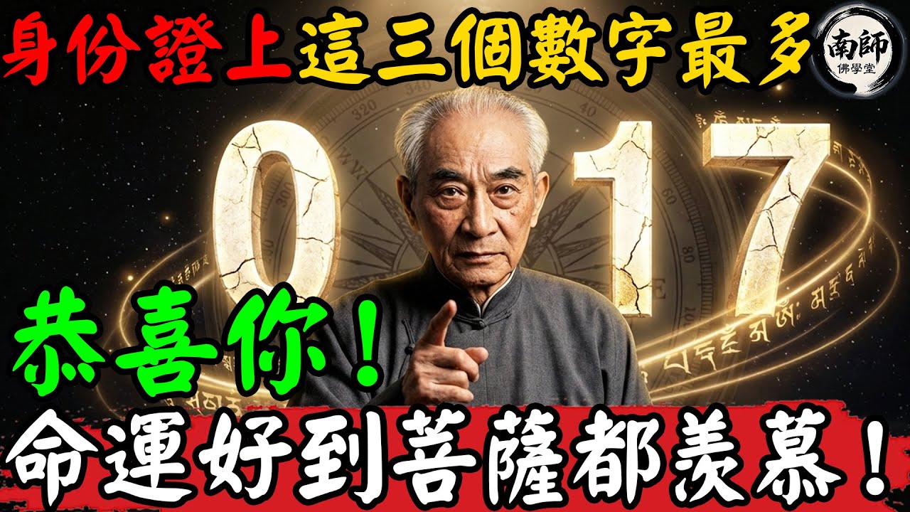 恭喜你！身份证上这3个数字最多的人！命运好到菩萨都羡慕！#南懷瑾 #南師佛學堂 #身份證 #數字 #命運 #改命 #天選之子 #數字能量 #易經 #佛法