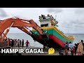 LUAR BIASA!! Ternyata Begini Proses Penurunan Kapal Nelayan Dari Darat Ke Laut | Big Ship Launch