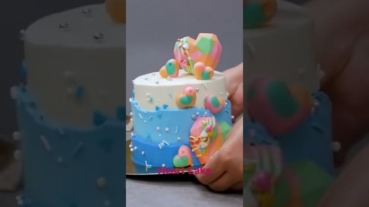Color Layer Heart Cake  ????❤️???? #shorts – Renkli Katmanlı Kalp Pastası