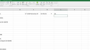 Splitting a full address into three or more separate cells in excel.