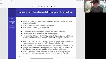 Aaron Naber - Ricci curvature, fundamental group and the Milnor conjecture (I)