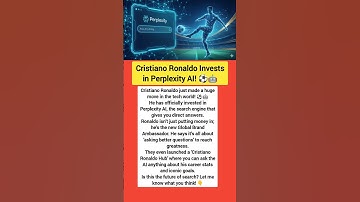 Cristiano Ronaldo Invests in Perplexity AI! ⚽️🤖 #football #ronaldo #perplexityai