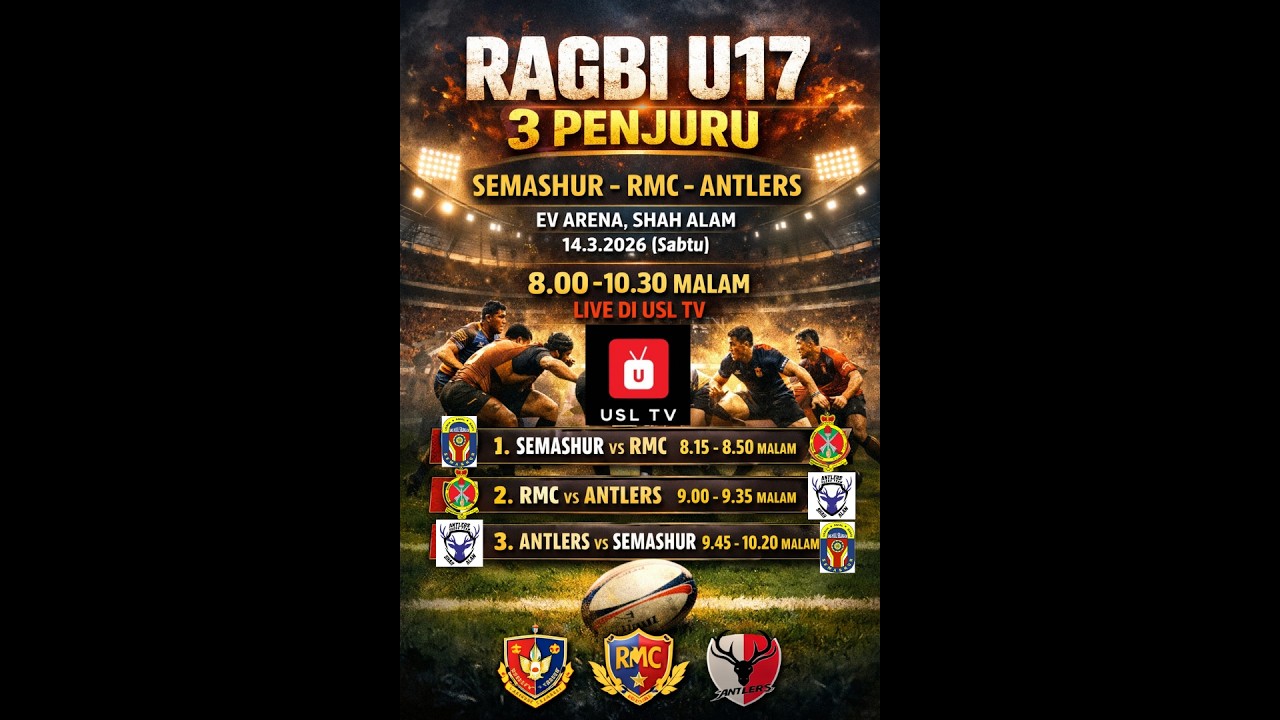 RAGBY 3 PENJURU SEMASHUR-RMC-ANTLERS