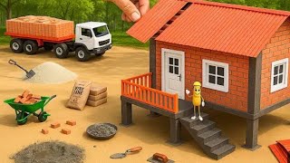 Mini Bricks House Construction | DiyTruck Building Elevated House Scienceproject @karanflixzone