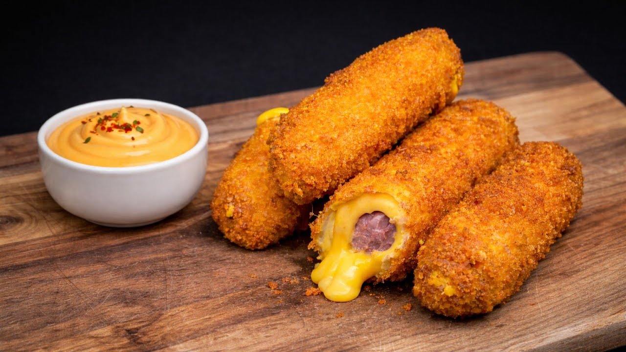 Crispy sausage, cheesy, and totally yum 😋🌭🧀!