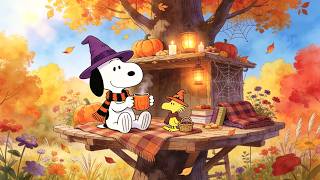 Snoopy's Cozy Halloween Cafe 🐾🎃 Relaxing Jazz for Coffee Breaks