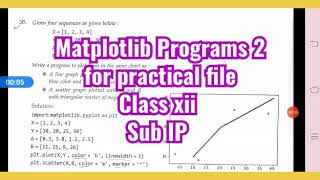 Matplotlib Programs lecture 2 for practical file Class xii  Sub IP