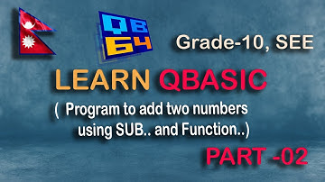 Add Two Numbers Using SUB Procedure & FUNCTION Procedure in QBASIC 