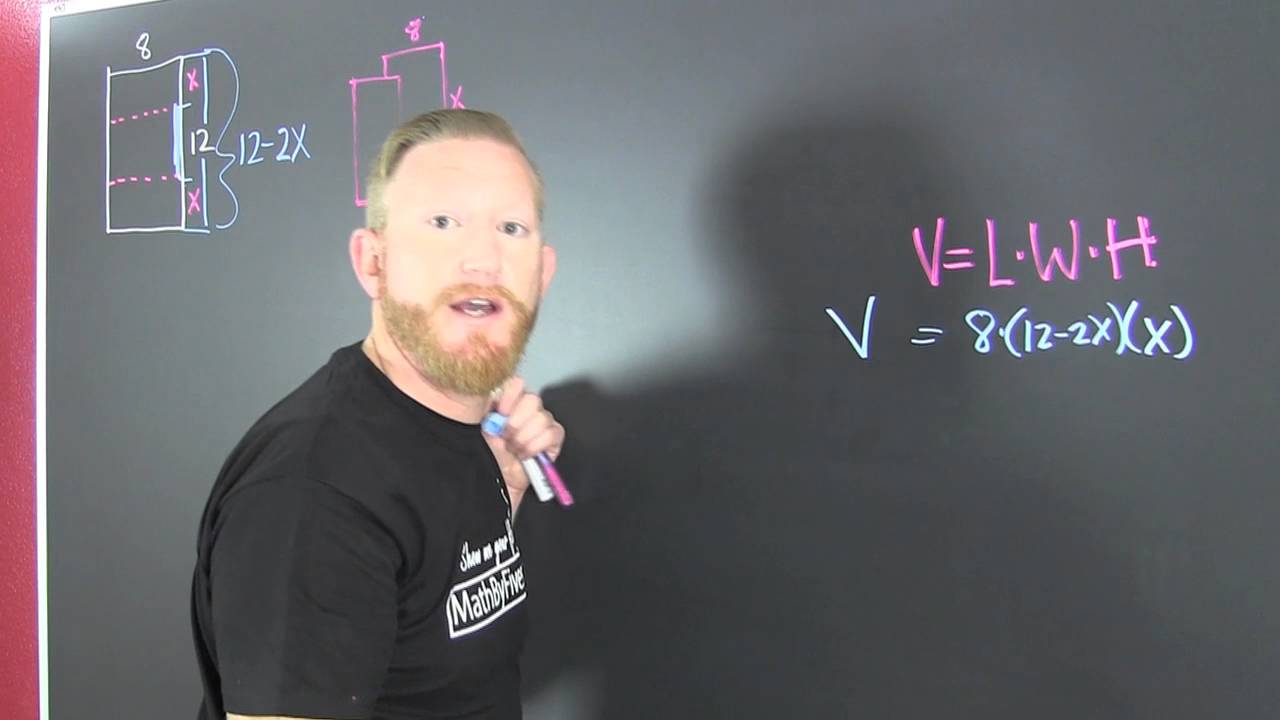 Maximize Volume Quadratic Word Problem - YouTube
