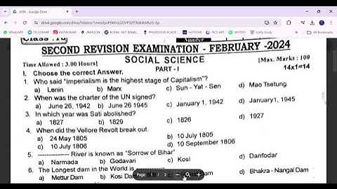 10th | Social Scienc | SECOND REVISION | ORIGINAL QP 2024 |  CHENNAI DISTRICT