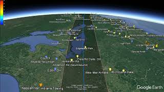 Flying sites along the Total Solar Eclipse path of April 8, 2024