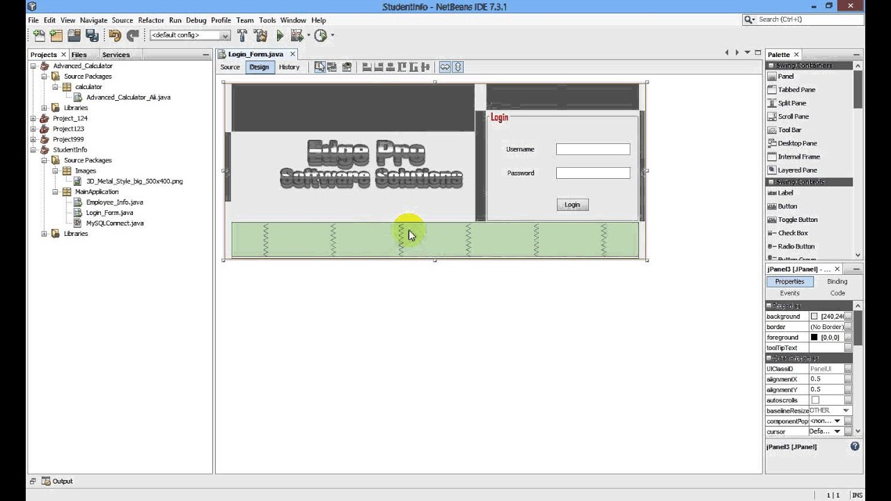 Java Netbeans Programming #4 add change foreground and background - YouTube