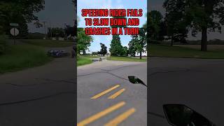 Speeding Rider Fails To Slow Down And Crashes In A Turn @Coltonnc10  #biker#crash#motorcycle