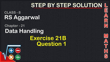 Data Handling | Class 8 Exercise 21B Question 1 | RS Aggarwal | Learn Maths
