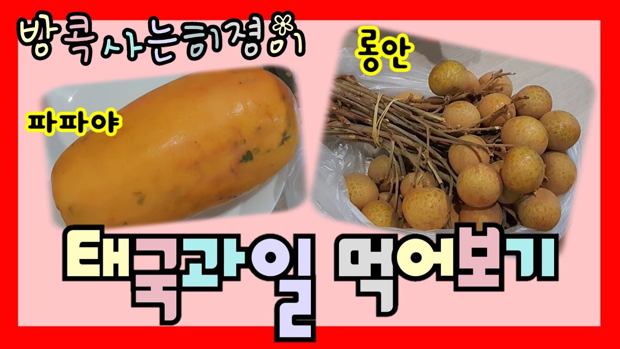 방콕살기, 집에서 과일 먹어보기( 파파야มะละกอ, 롱안ลำไย)