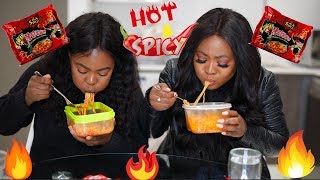 2X SPICY NUCLEAR FIRE NOODLE CHALLENGE WITH MY SISTER! | Thandi Gama