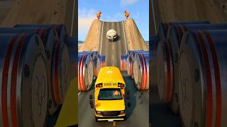 Cars &amp; School Bus vs Hydraulic Crush - BeamNG.drive #shorts #beamngdrive #beamng
