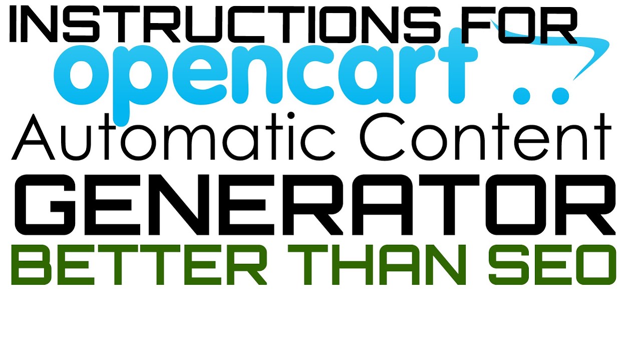 How to use the Opencart Content Page Generator | The Ultimate Opencart SEO tool