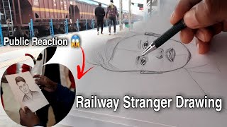 Drawing Realistic Portrait of Strangers on the Railway Platform - Subway Drawing